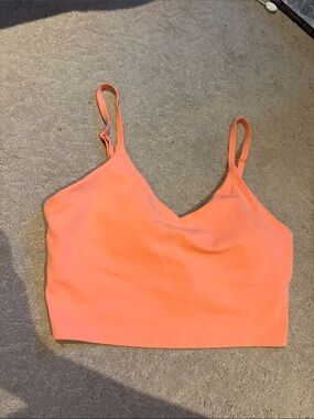 Athleta Coral Orange Cropped Tank with Adjustable Straps